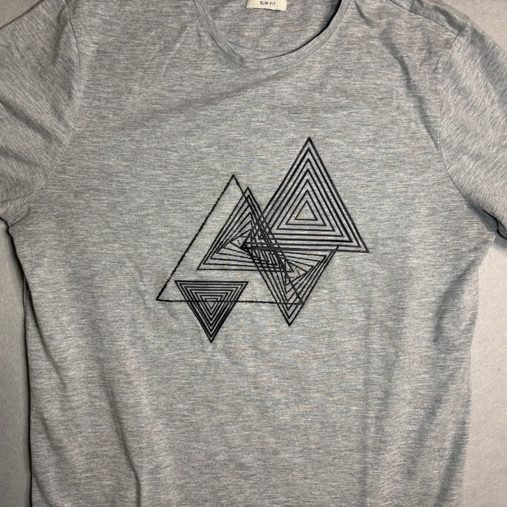 Altinyildiz Classics Slim Fit Geometric Graphic T-Shirt Men's S Gray - Picture 6 of 15